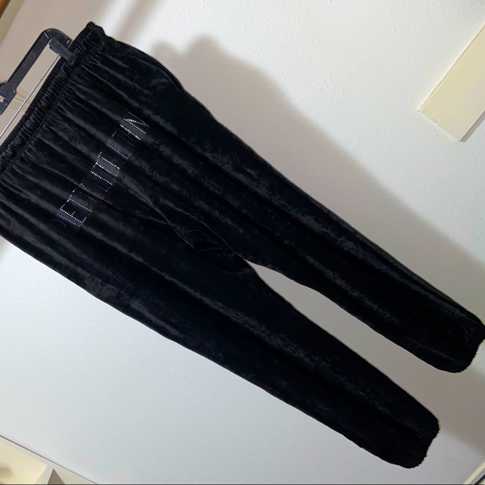 PRETTYLITTLETHING Velour Joggers with Rhinestones